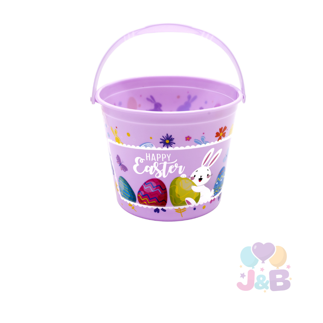 CANASTO PLASTICO 11.5X14.5CM PASCUA PASTEL MORADO  X1UNI