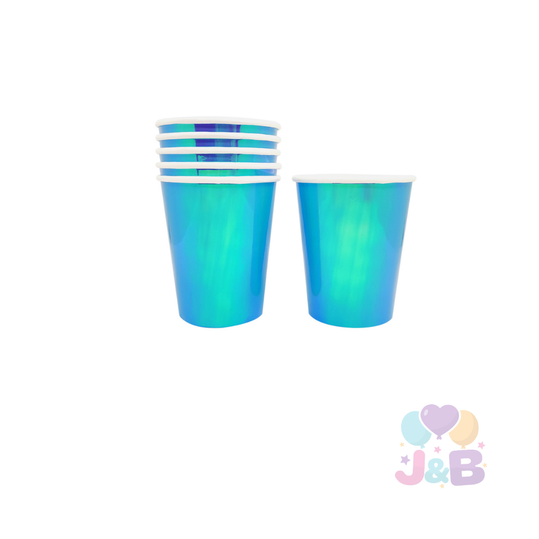 VASO CARTON 7 OZ METALICOS X6UNI