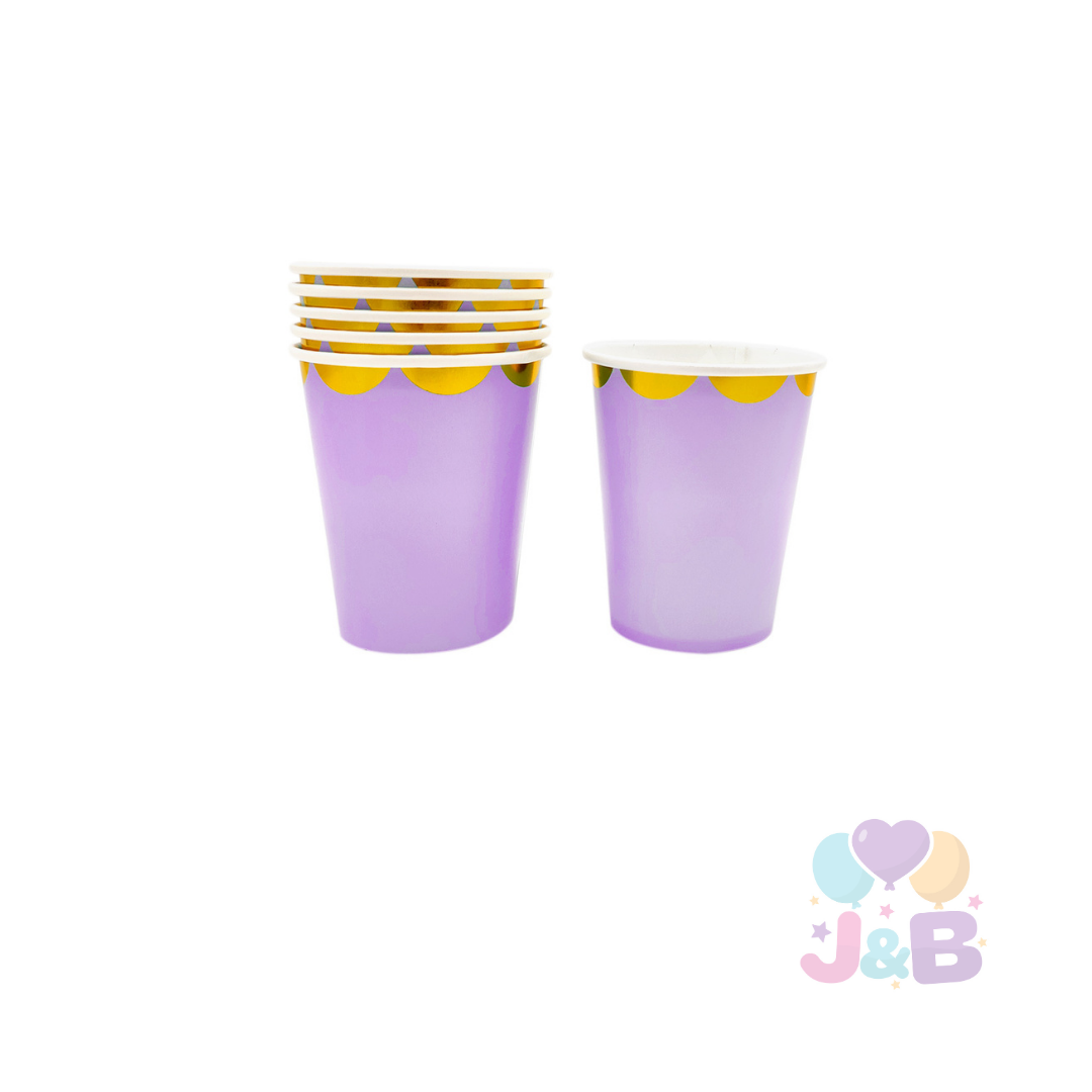 VASO CARTON 7 OZ  COLORES PASTELES X6UNI