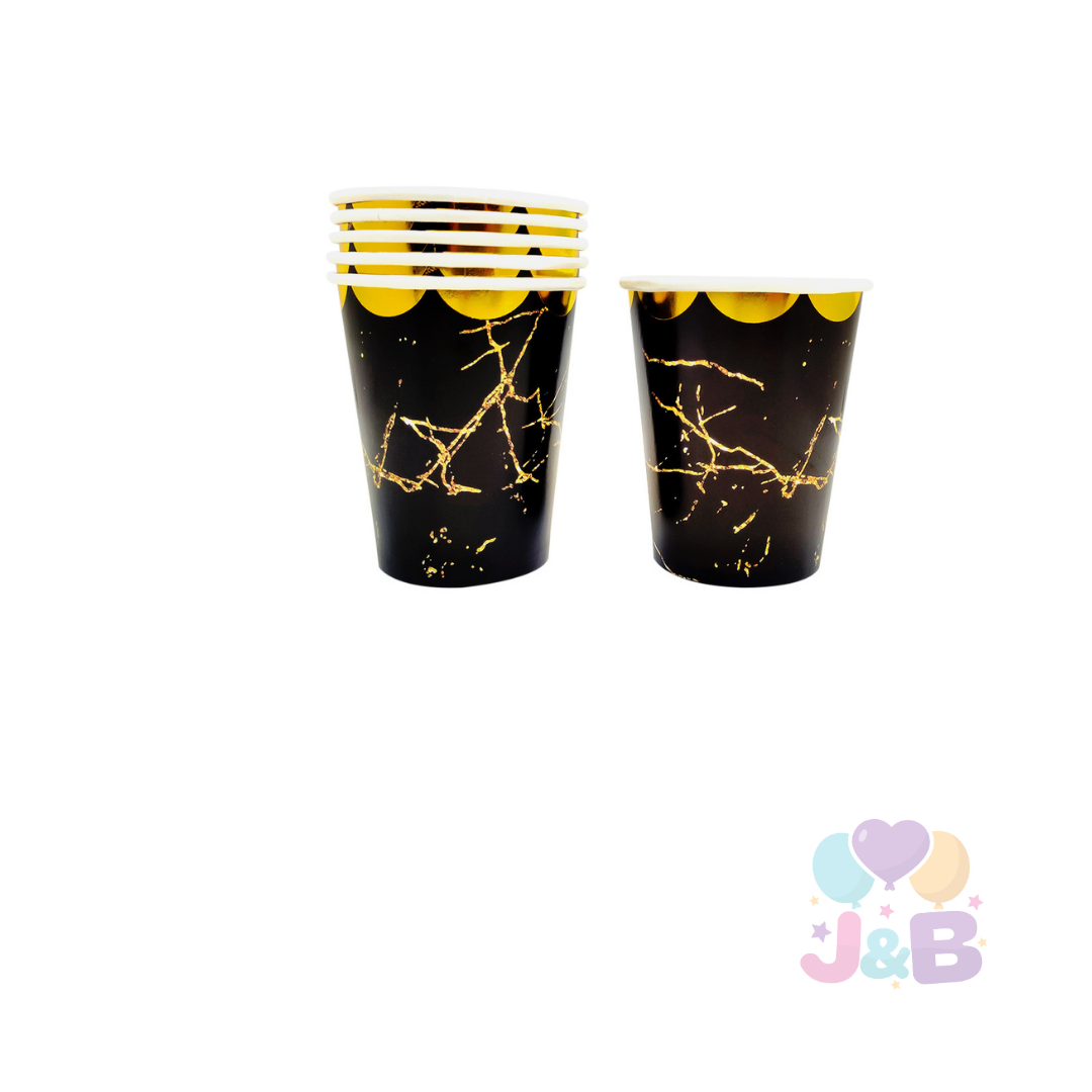 VASO CARTON 7OZ MARMOLEADO  X6UNI