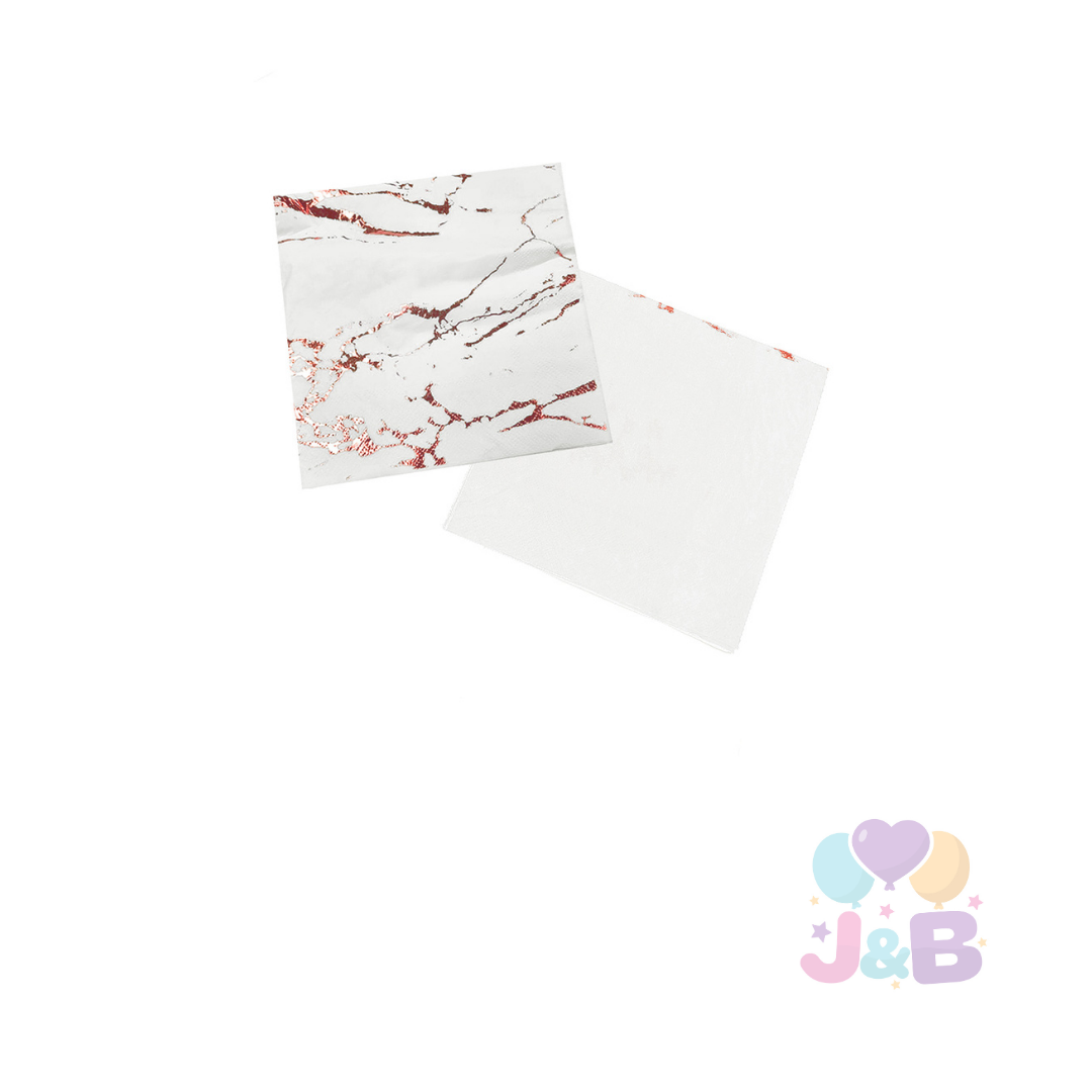 SERVILLETAS MARMOLEADA 33X33 ROSE GOLD X12 UNI