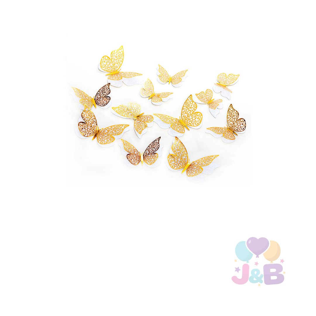 DECO MARIPOSAS COLORES MIX X12 UNI