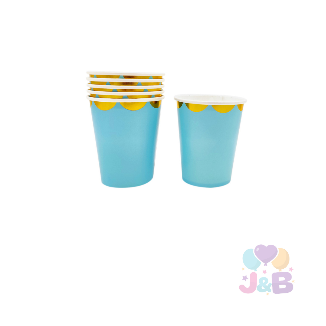VASO CARTON 7 OZ  COLORES PASTELES X6UNI