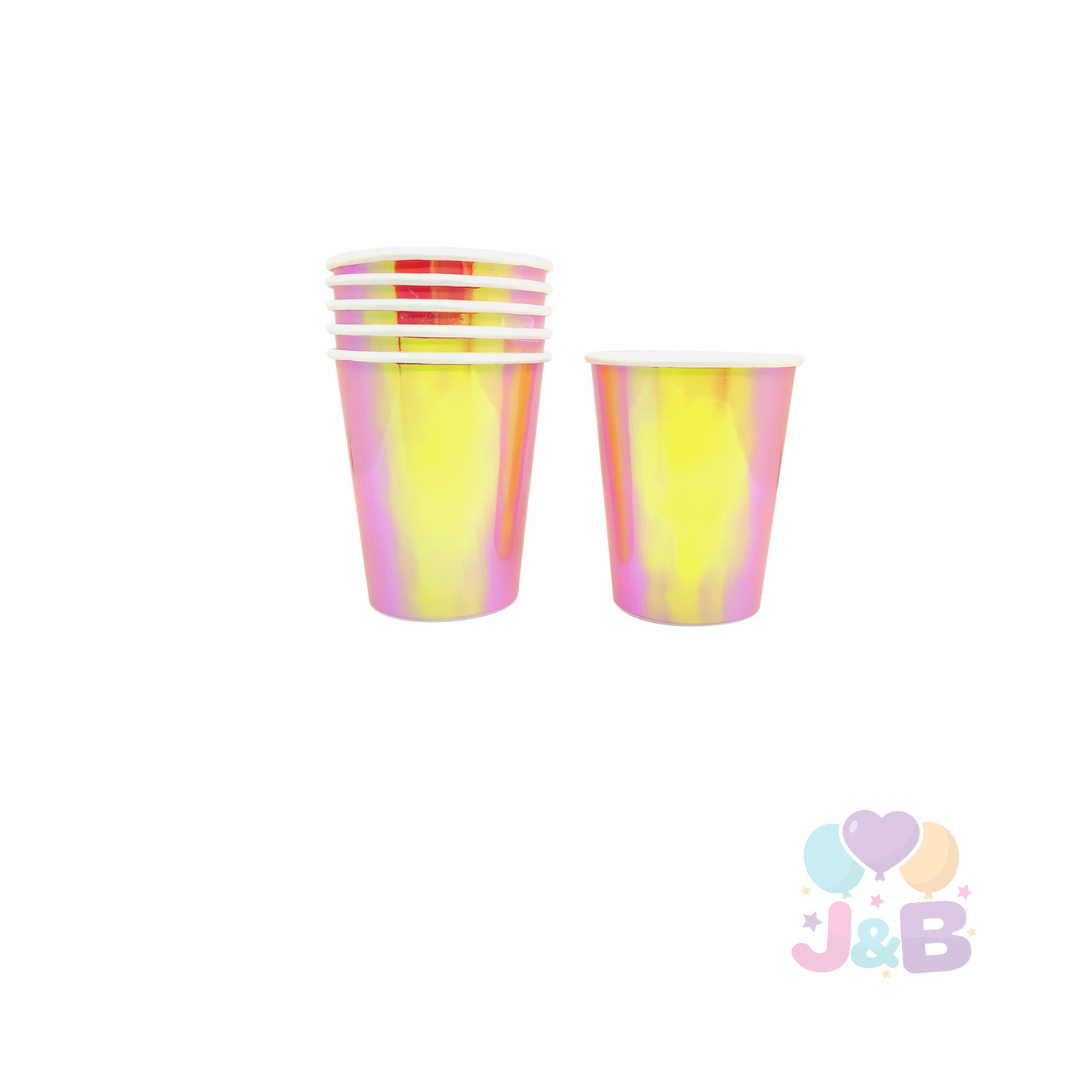 VASO CARTON 7 OZ METALICOS X6UNI