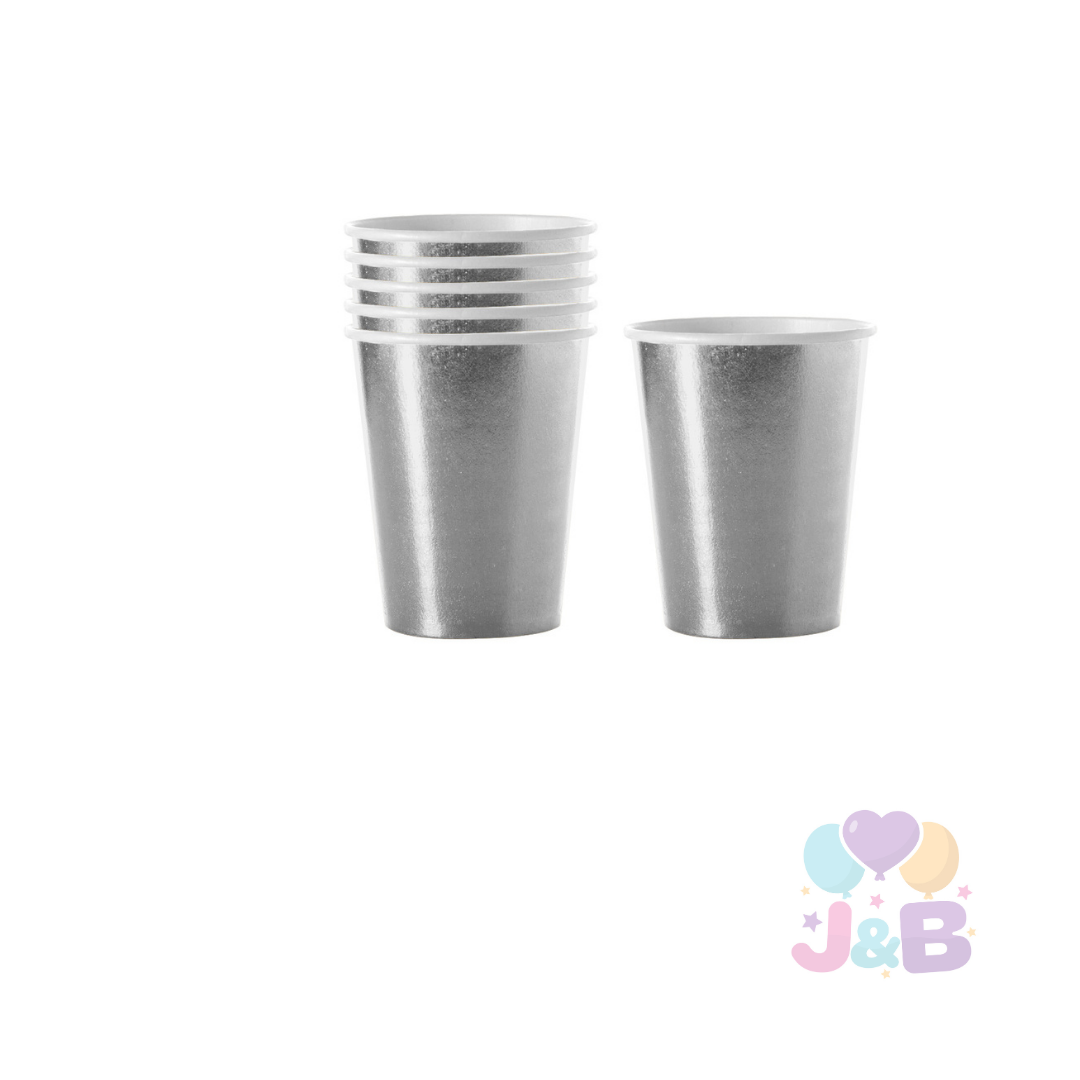 VASO CARTON 7 OZ METALICOS X6UNI