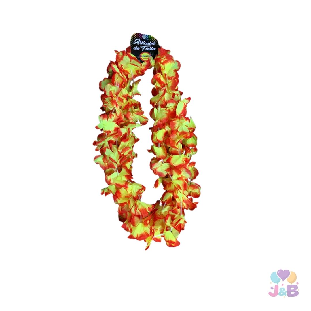 COLLARES DE FLORES 2 COLORES X 6 UNIDADES 