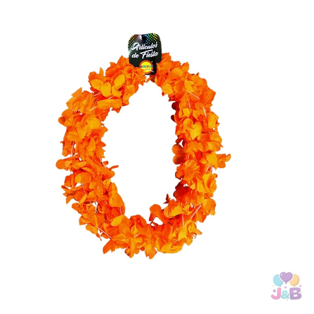 COLLARES DE FLORES 2 COLORES X 6 UNIDADES 