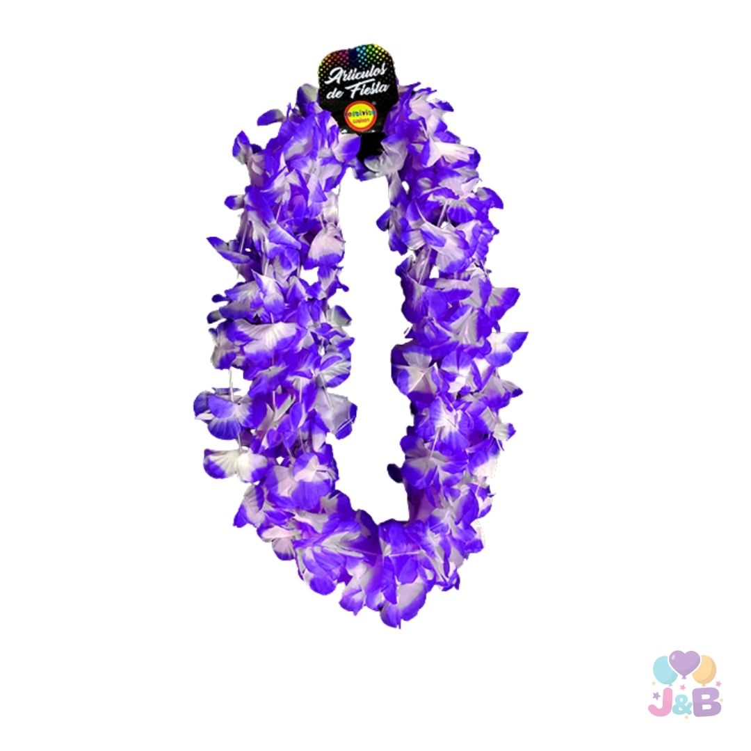 COLLARES DE FLORES 2 COLORES X 6 UNIDADES 