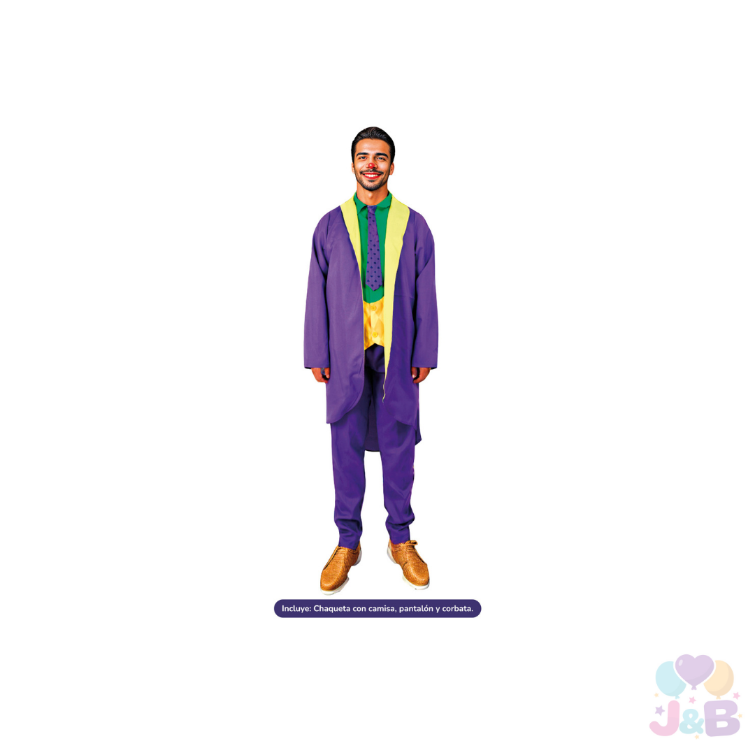 TRAJE PAYASO LOCO MORADO GUASON JOKER