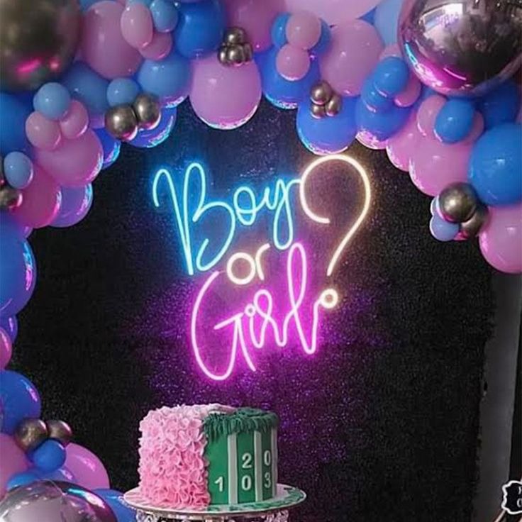 LETRERO 50X40CM BOY OR GIRL LED NEON