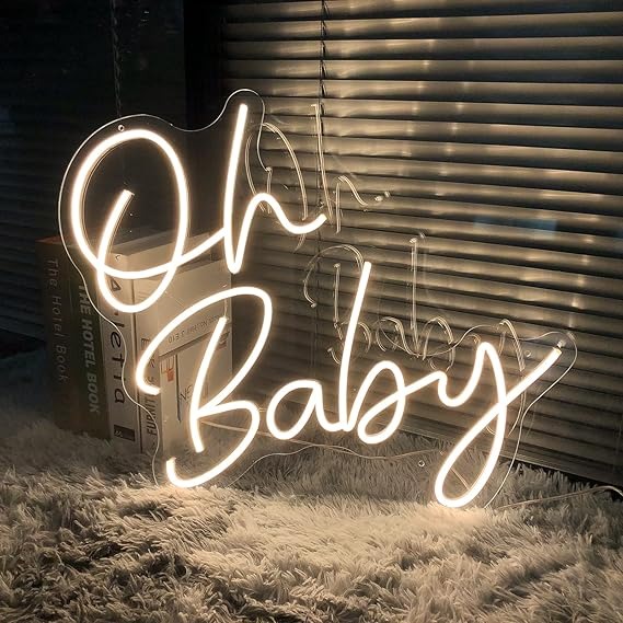 LETRERO 70X36CM OH BABY LED BLANCO