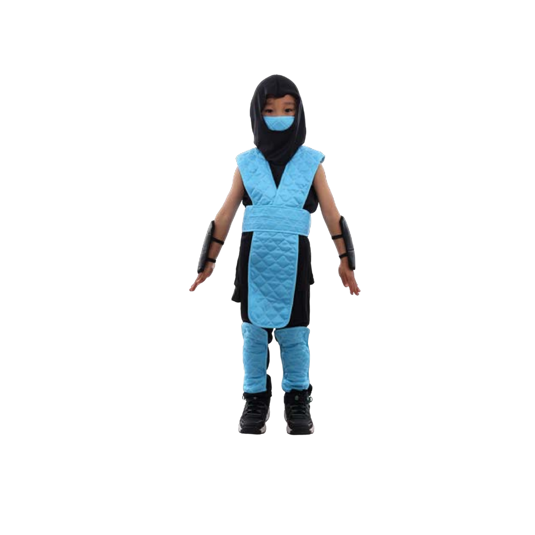 Scorpion Mortal Kombat Niño/adulto Cosplay Amarillo/Celeste