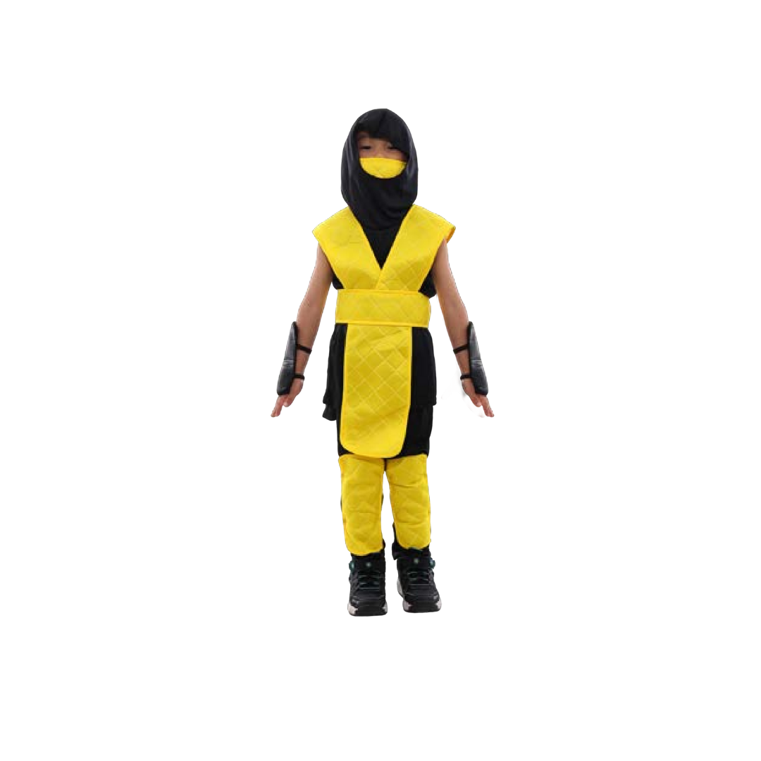 Scorpion Mortal Kombat Niño/adulto Cosplay Amarillo/Celeste