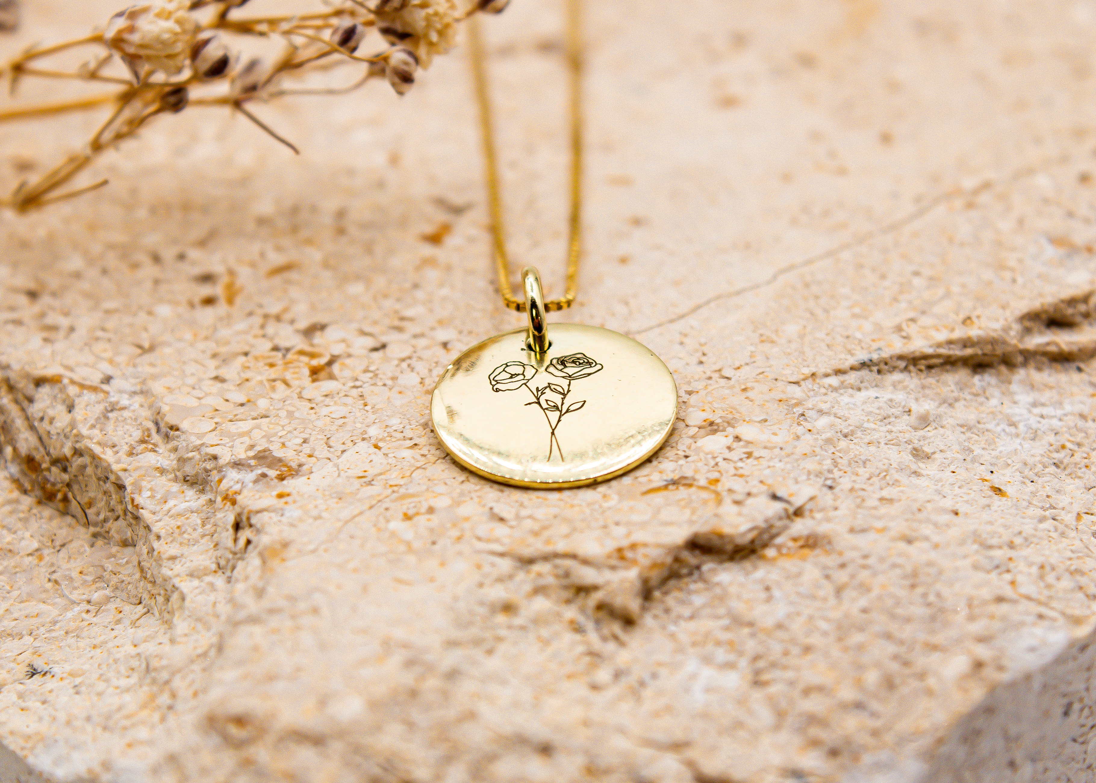 Ketting geboortebloem goud / zilver