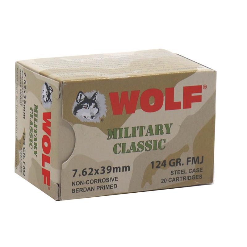 Wolf Military Classic 7.62x39mm - 124 Grain FMJ
