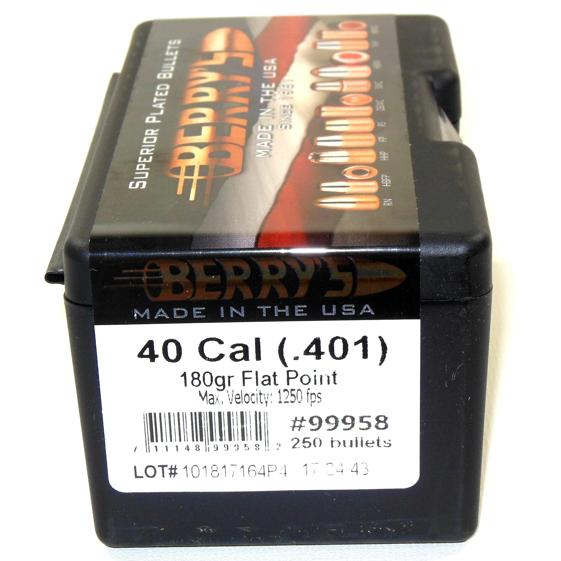 .40 S&W/10mm (.401) 180 gr Flat Point