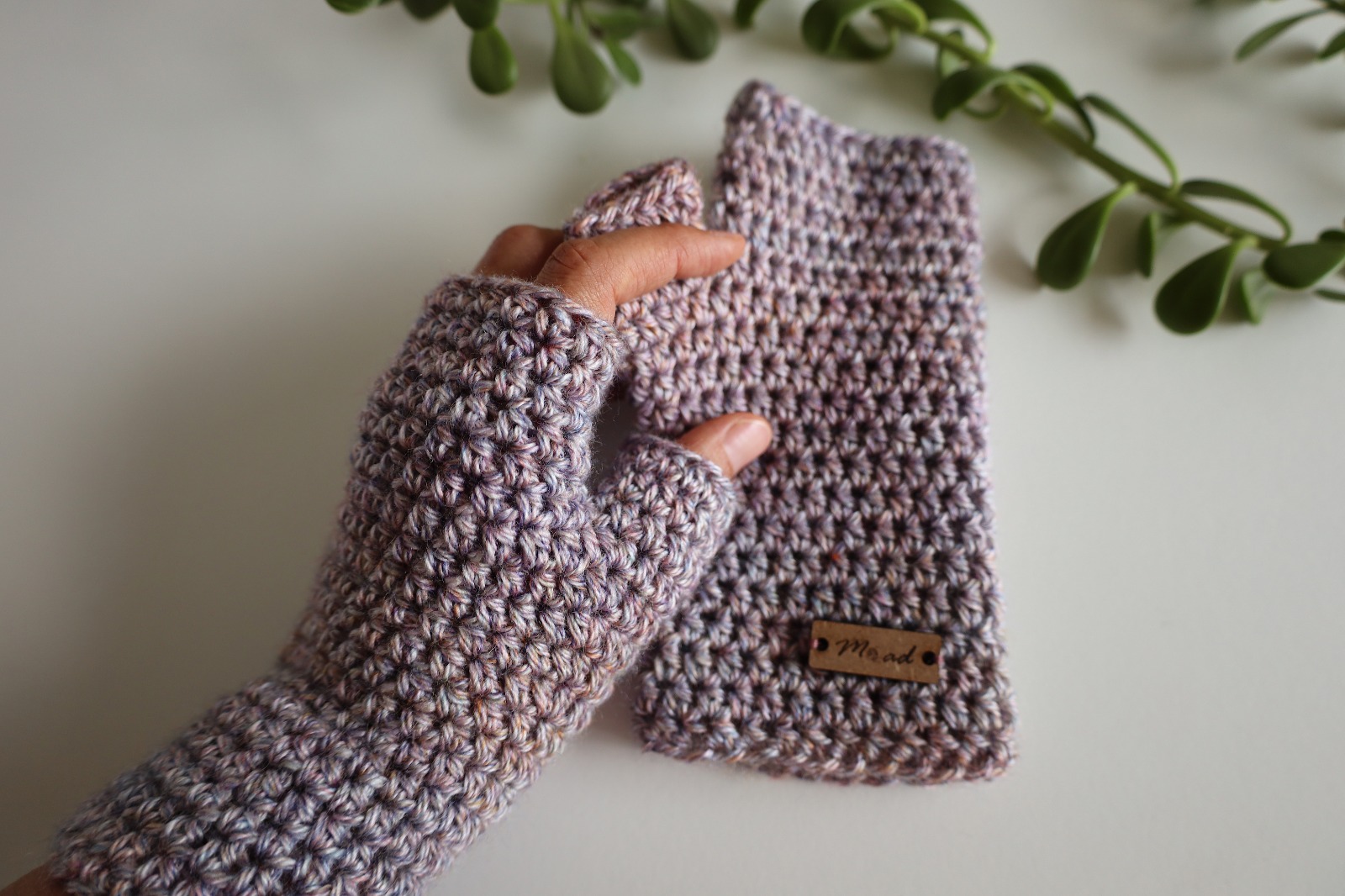 Tejido de mitones en crochet