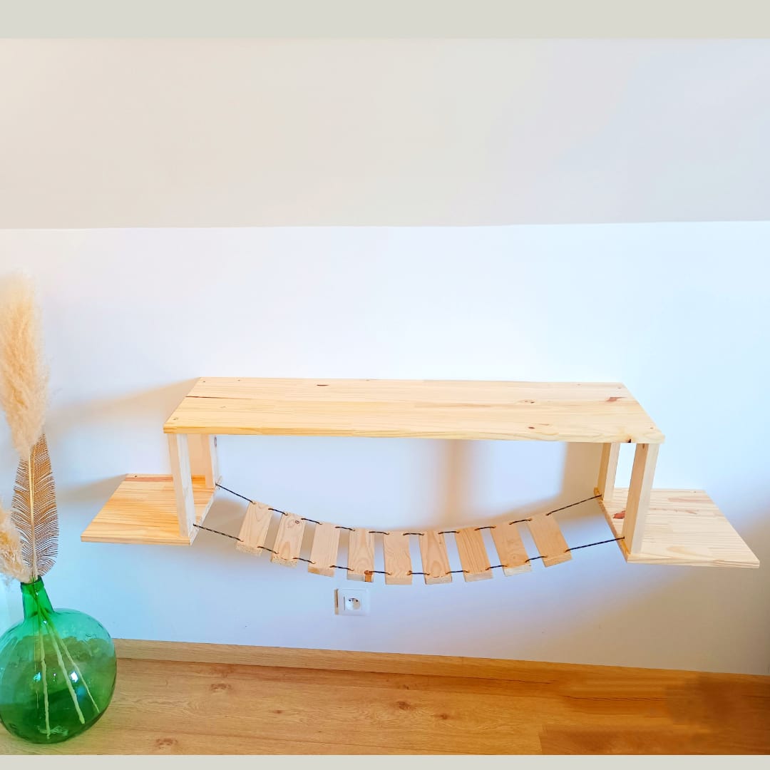 Parcours mural avec pont suspendu pour chat T-Pas-Cap XL