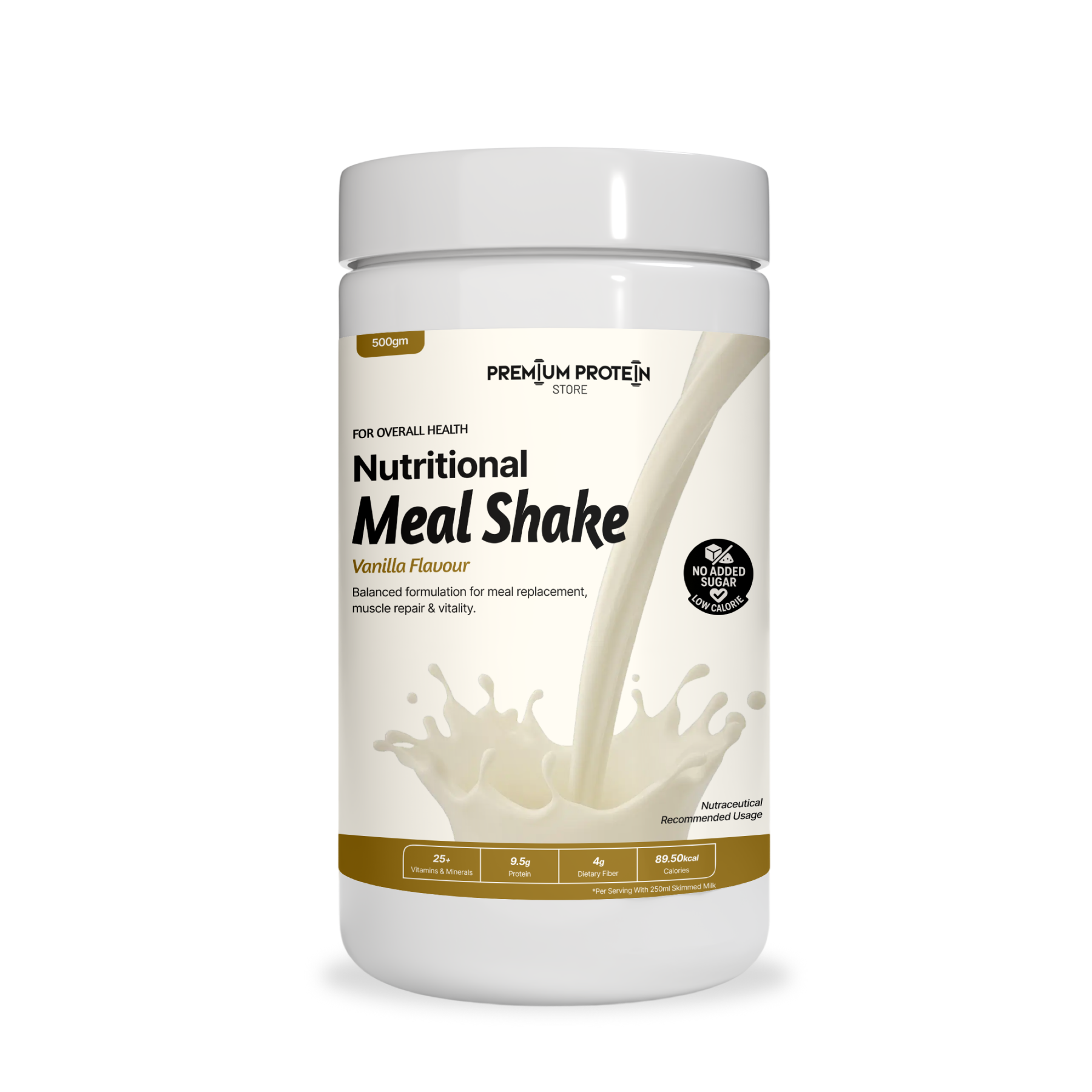 Vanilla – Premium Nutrition Shake Mix (500g) | Sugar-Free | High Protein | Premium Protein Store