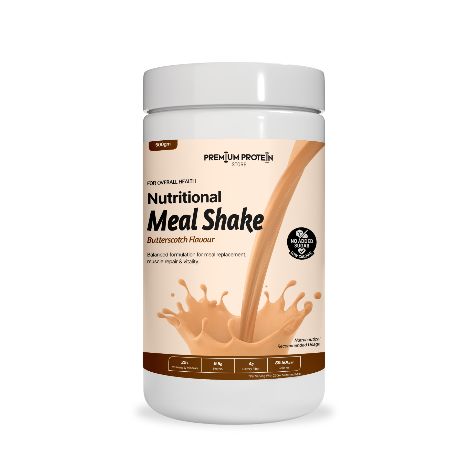 Butterscotch – Premium Nutritional Meal Shake | 500g | High Protein | No Added Sugar | Premium Protein Store