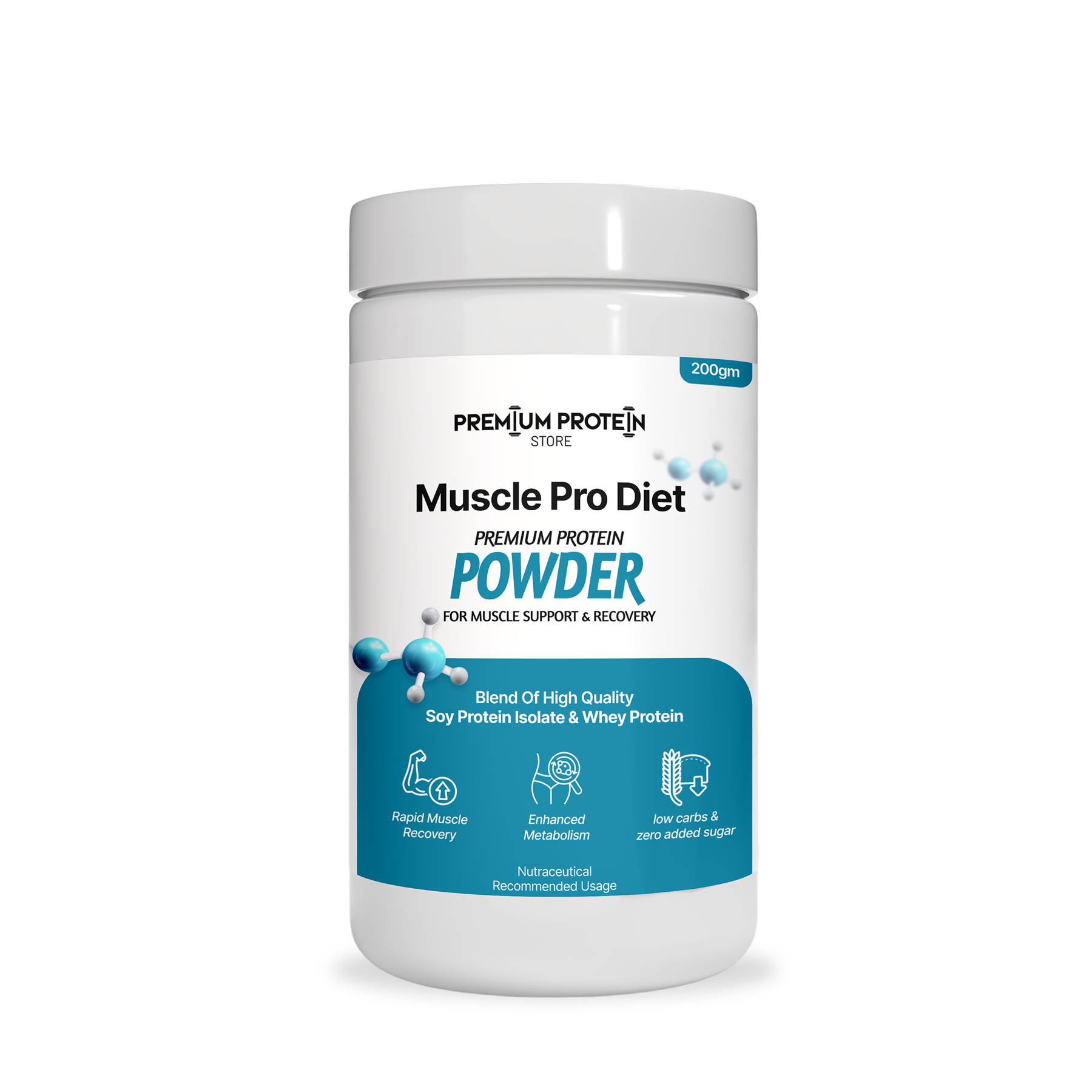 Muscle Pro Diet 🏋️‍♂️ by Premium Protein Store | Blend of Soy & Whey Protein | FSSAI Certified | No Added Sugar