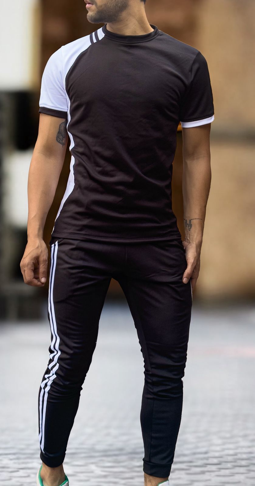 Conjunto deportivo Sudadera 2 rayas + Camiseta 