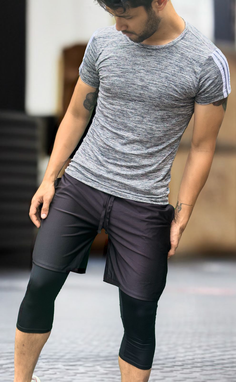 Conjunto Pantaloneta con licra semilarga + Camiseta 