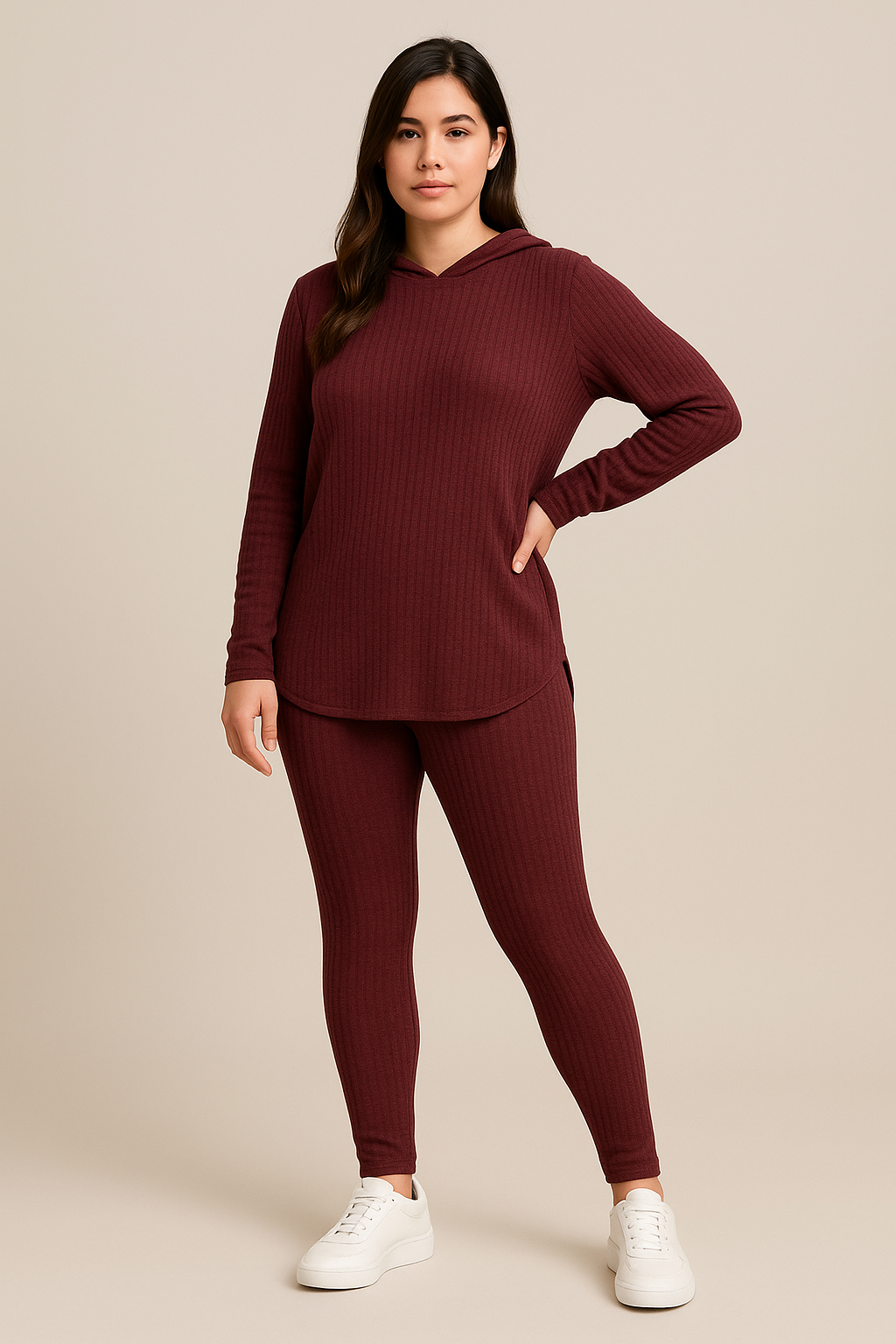 Conjunto Casual Dama Pantalon + Camibuzo capucha Negro