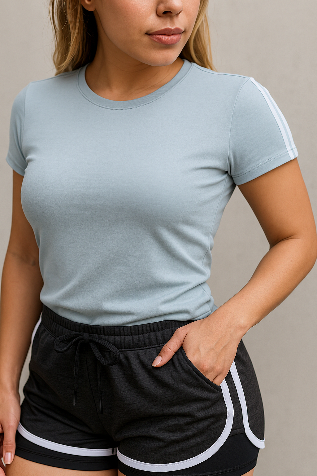 Conjunto Deportivo Pantaloneta con licra + camiseta Deportiva