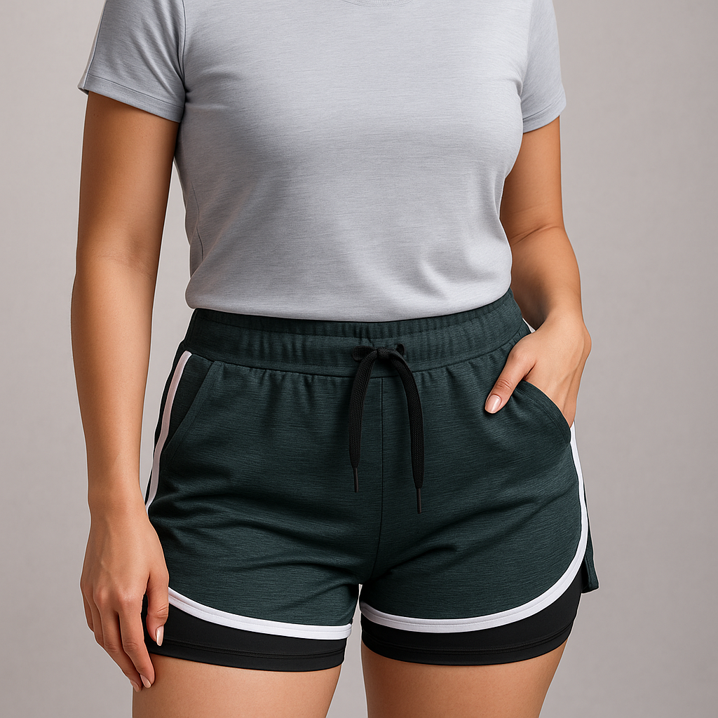 Conjunto Deportivo Pantaloneta con licra + camiseta Deportiva