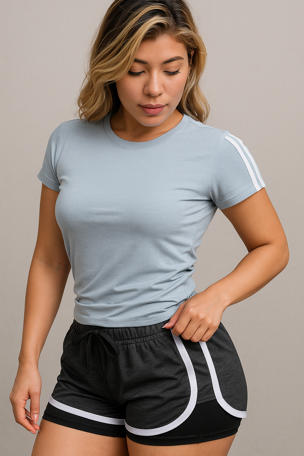 Conjunto Deportivo Pantaloneta con licra + camiseta Deportiva