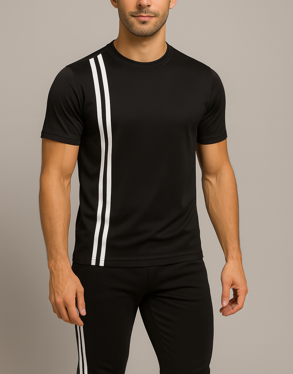 Conjunto Sudadera + Camiseta cuello redondo 2 rayas