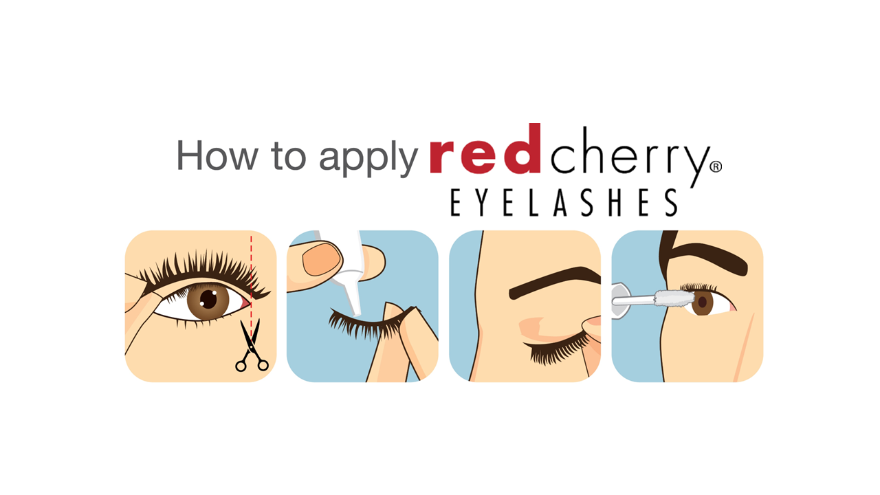 Red Cherry Eyelashes #747s - 12 Paar | 12 Pairs