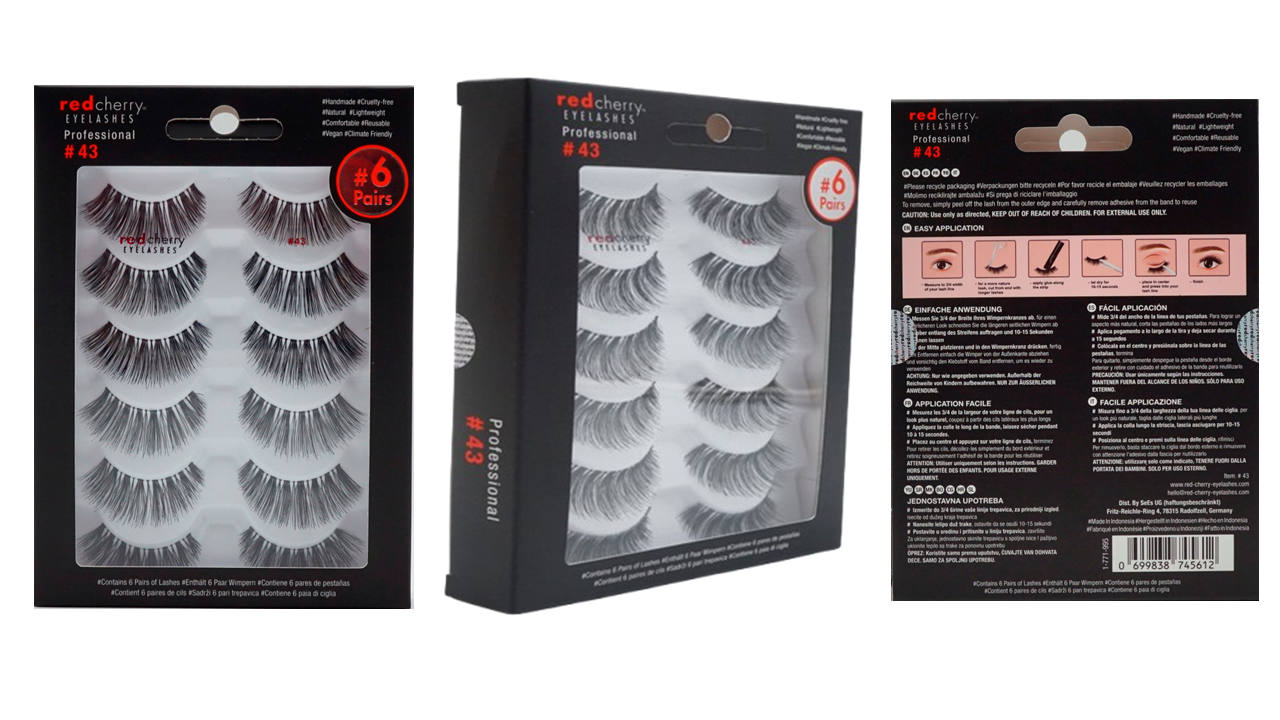Red Cherry Eyelashes  #43 – Multipack 6 Paar | 6 Pairs 
