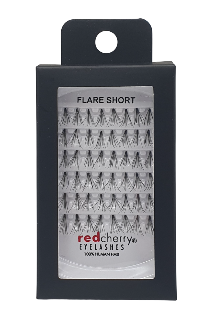 Red Cherry Lashes  #Flare Short - 12 Paar | 12 Pairs Single packaging | Künstliche Wimpern, Vegan, Handgemacht, Wiederverwendbar