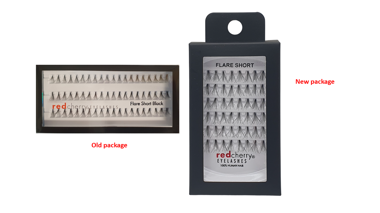 Red Cherry Lashes  #Flare Short - 12 Paar | 12 Pairs Single packaging | Künstliche Wimpern, Vegan, Handgemacht, Wiederverwendbar