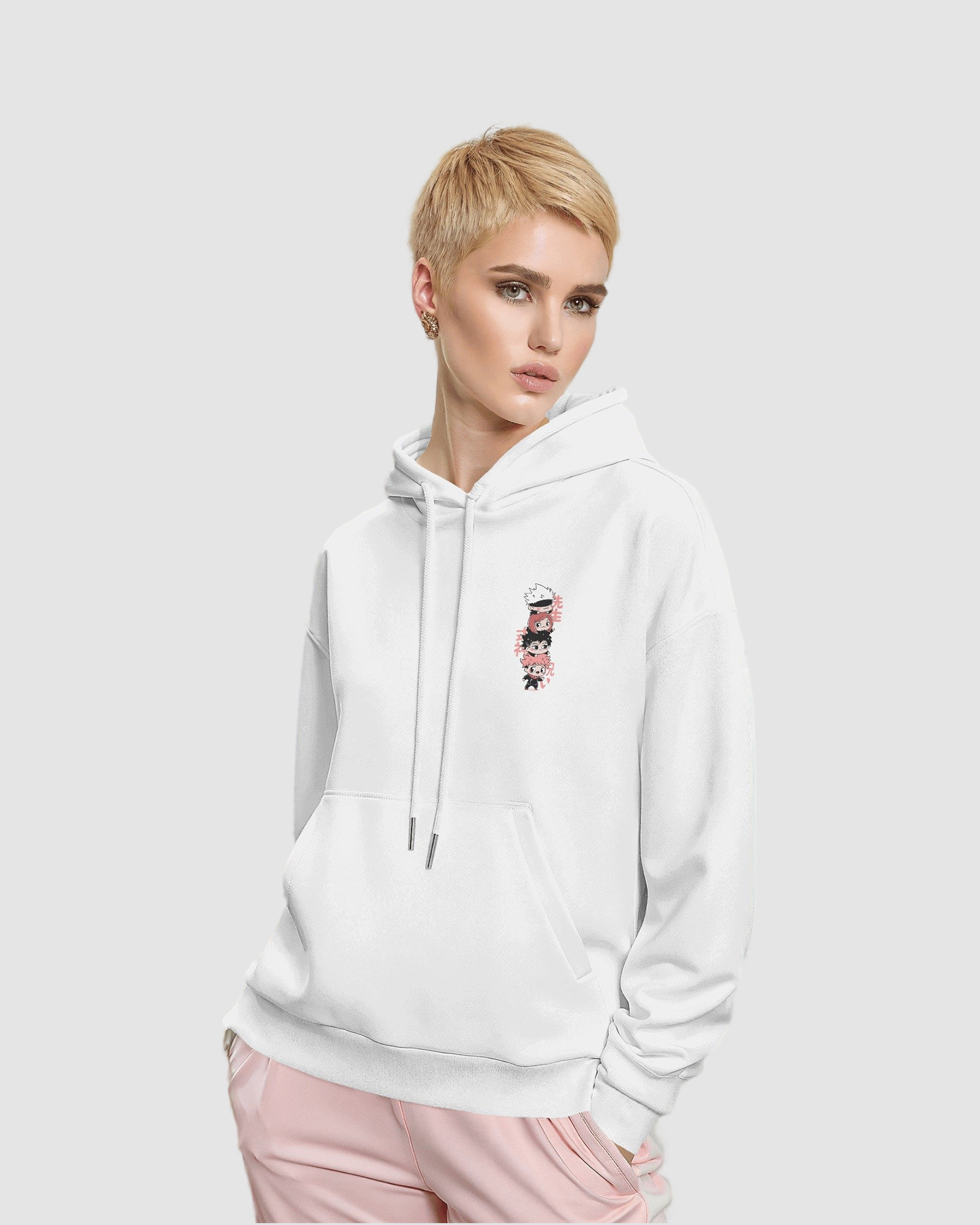 Jujutsu Kaisen Cute White Hoodie