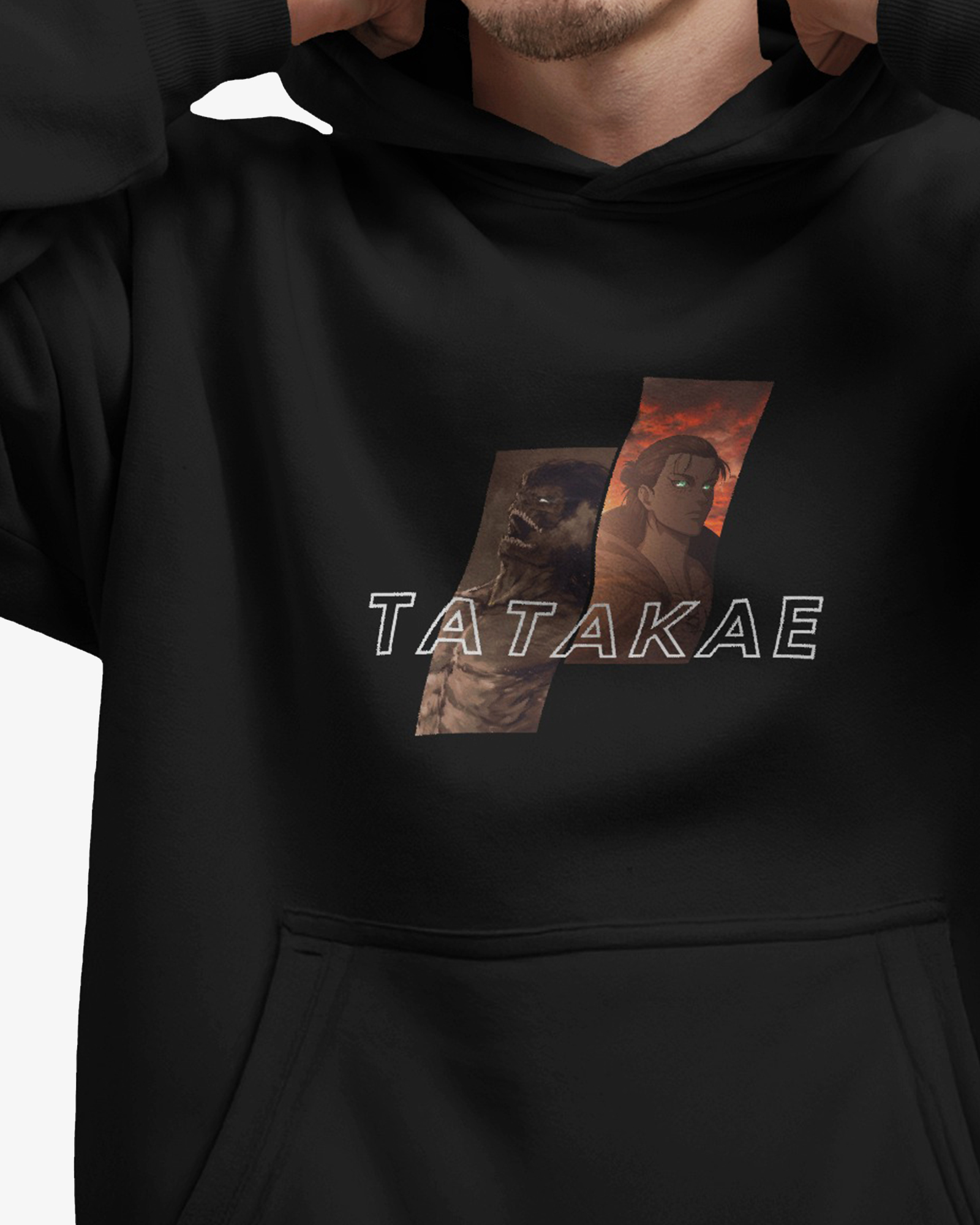 Eren Yeager Tatakae Black Hoodie