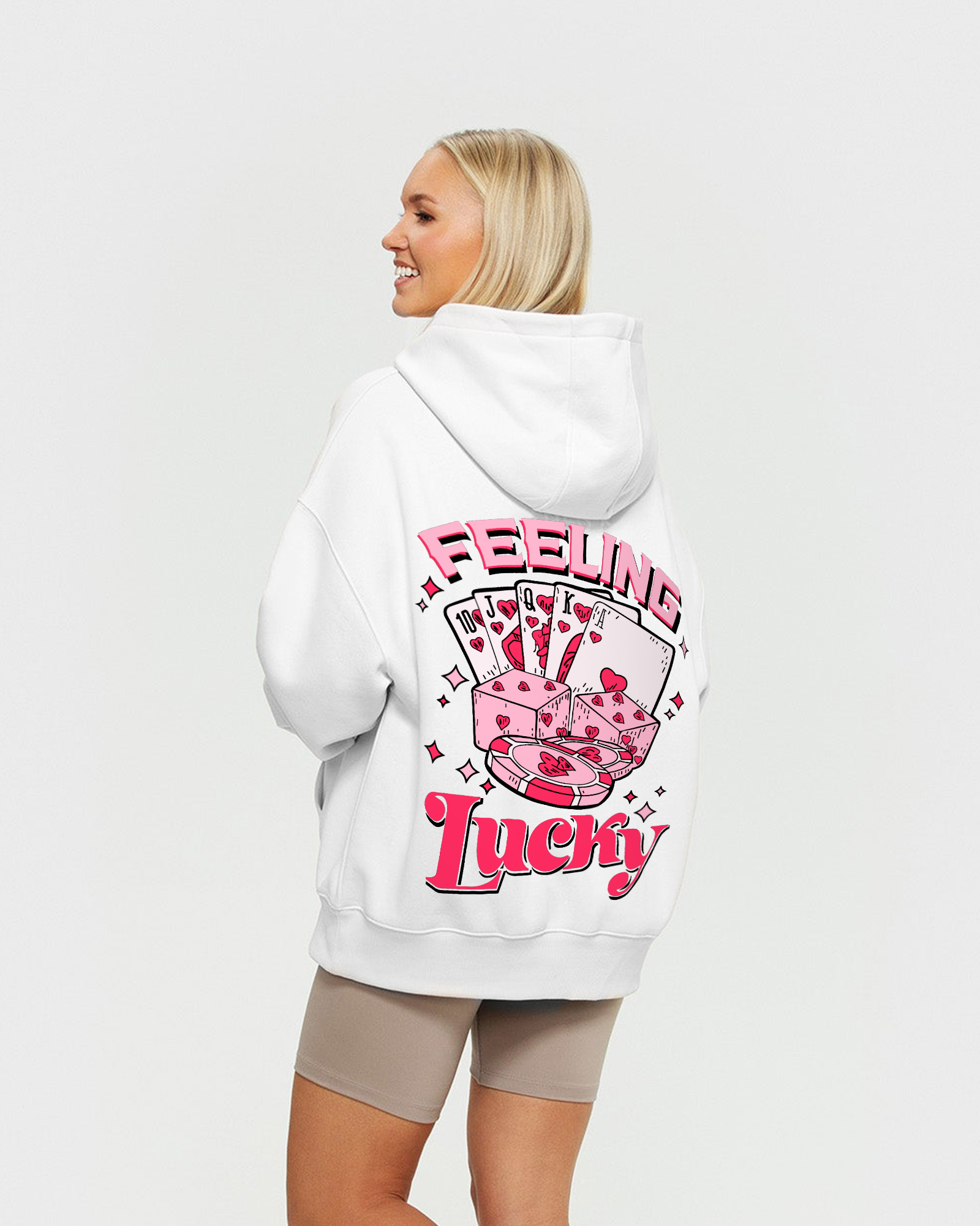Feeling Lucky White Hoodie