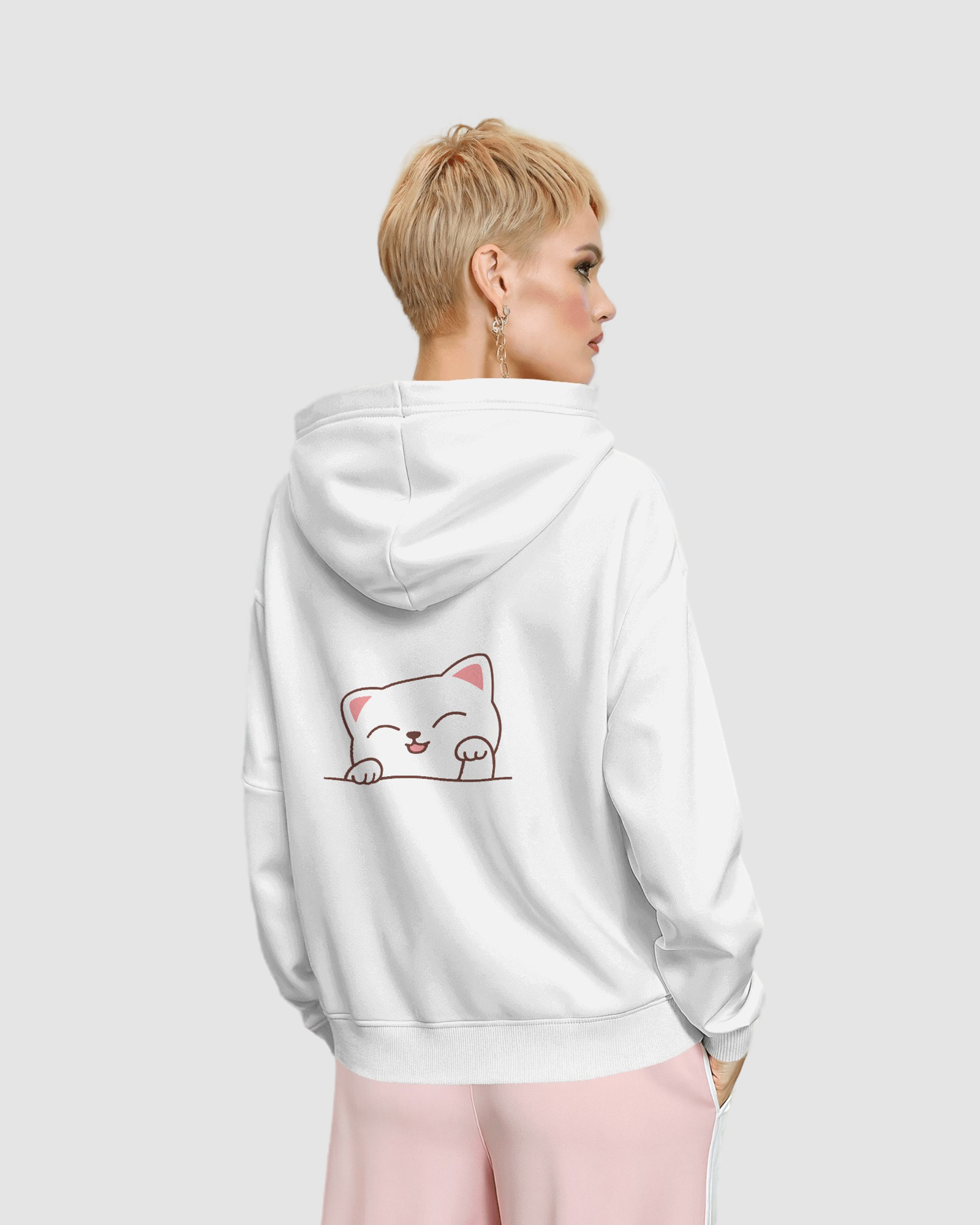 Pawsitive Kittie White Hoodie