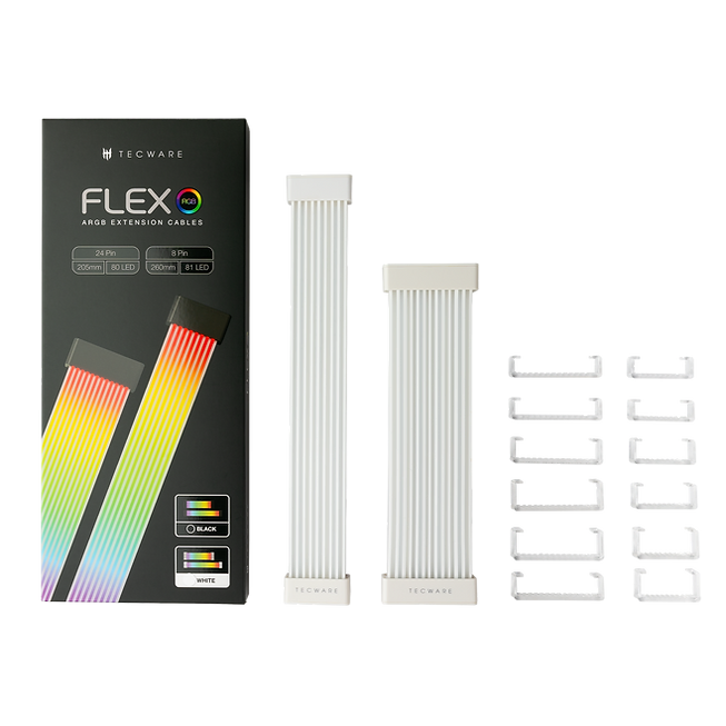 Tecware Flex ARGB Extension Cables - WHITE