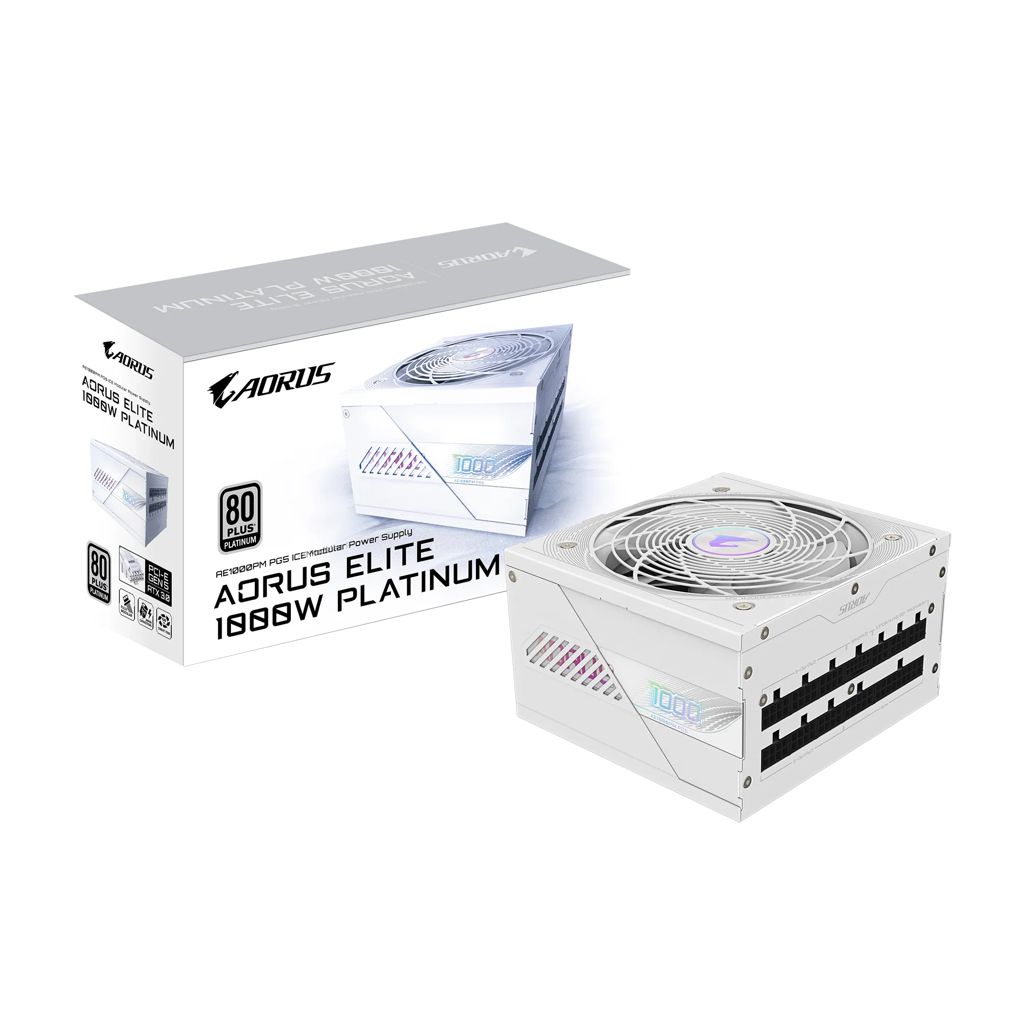 Gigabyte Aorus Elite P1000W 80+ Platinum PG5 Ice PCIe 5.0 Modular Power Supply