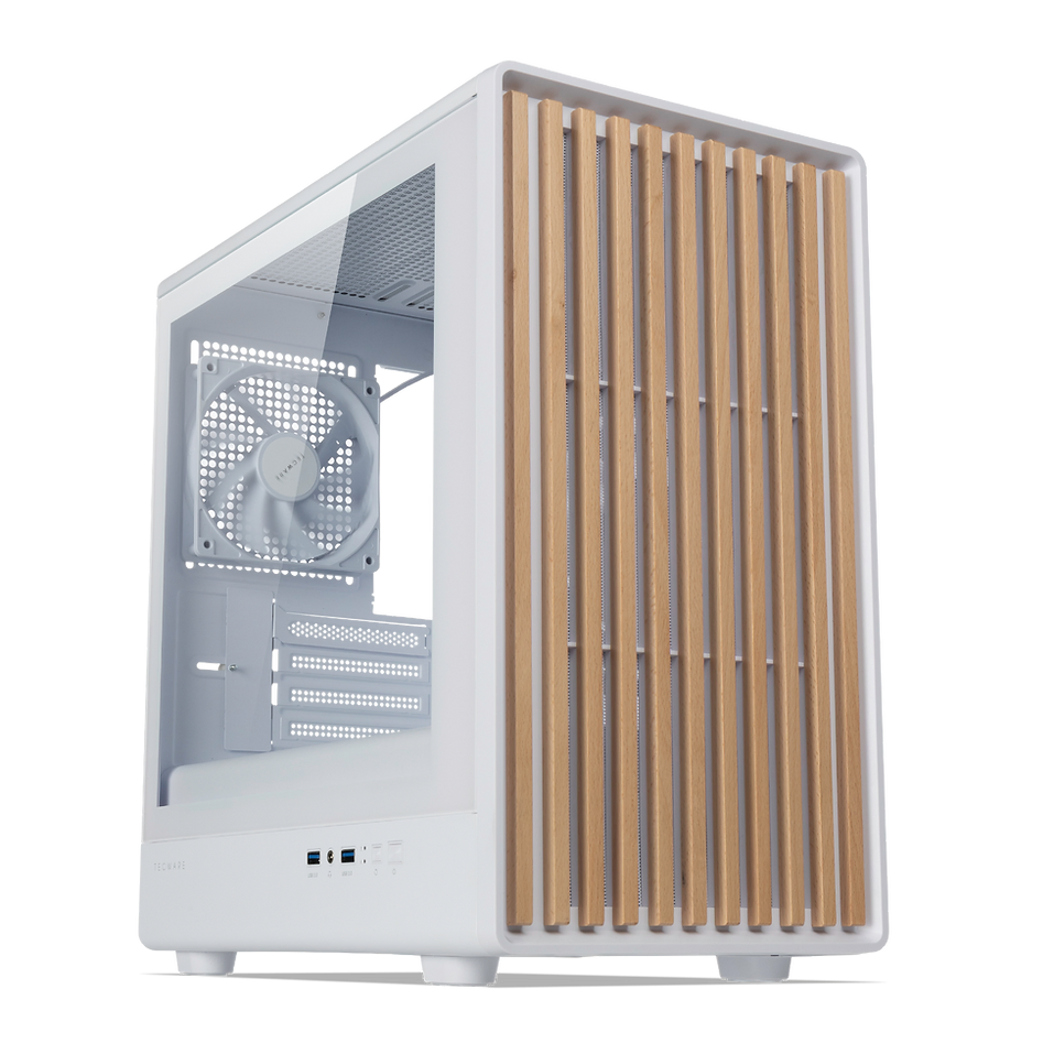 TECWARE TIMBER M MICRO-ATX HIGH AIRFLOW CASE – TEMPERED GLASS, INCLUDES 4X 120MM FANS