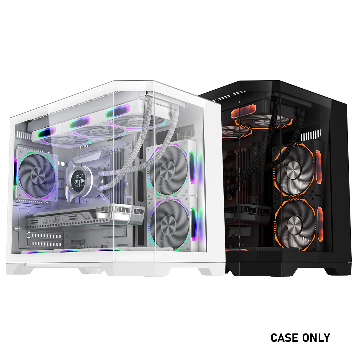 COOLMAN SPECTRA M-ATX PANORAMIC TEMPERED GLASS GAMING CASE – DUAL CHAMBER DESIGN