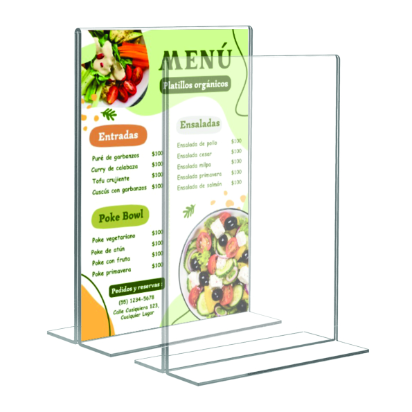 HABLADOR ACRILICO 100% ORIGINAL T TAMAÑO CARTA - PORTA MENU - FOLLETO