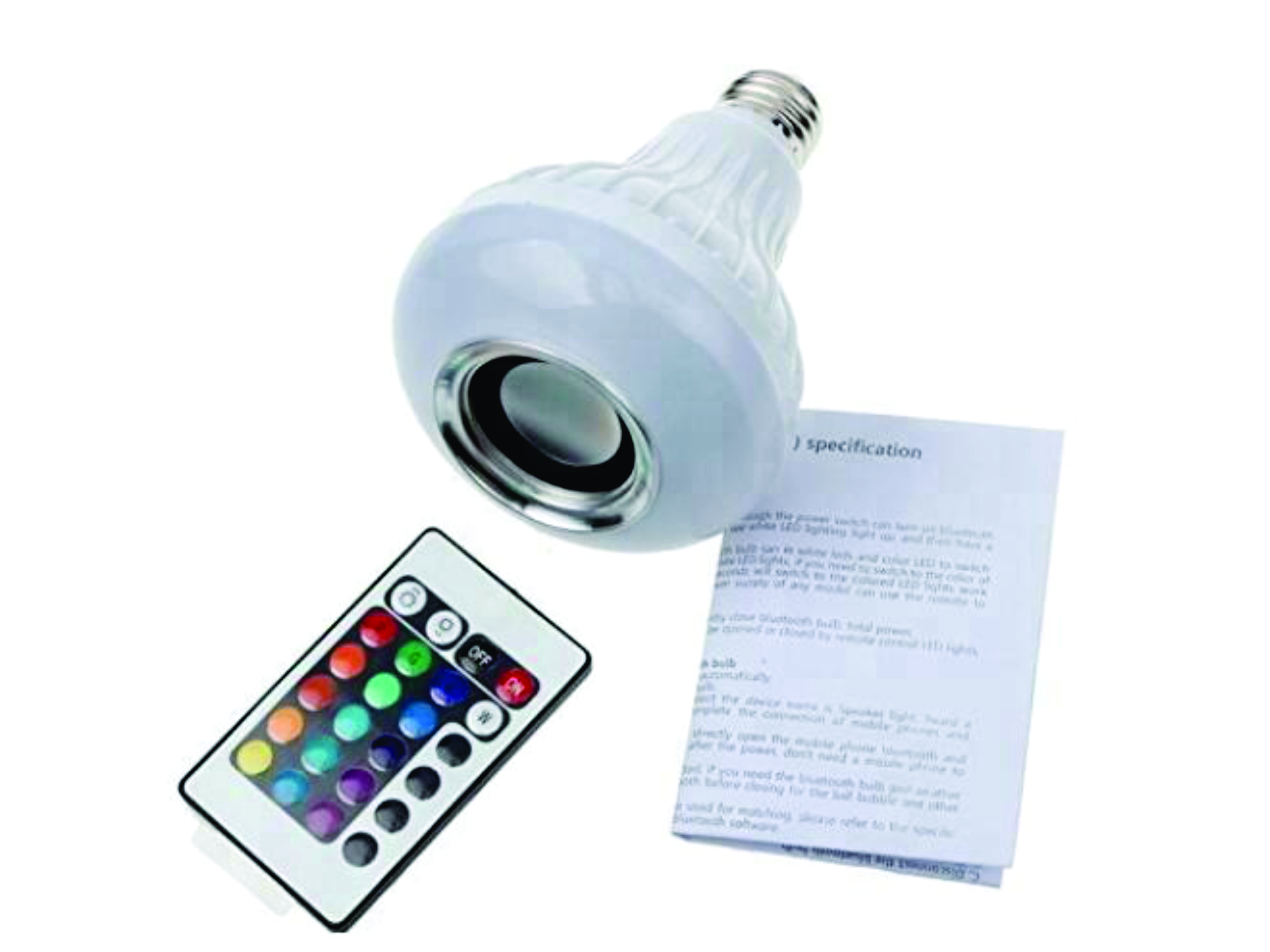 Bombillo Led Parlante Rgb Con Control De Mando Y Bluetooh