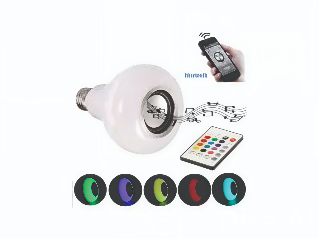 Bombillo Led Parlante Rgb Con Control De Mando Y Bluetooh