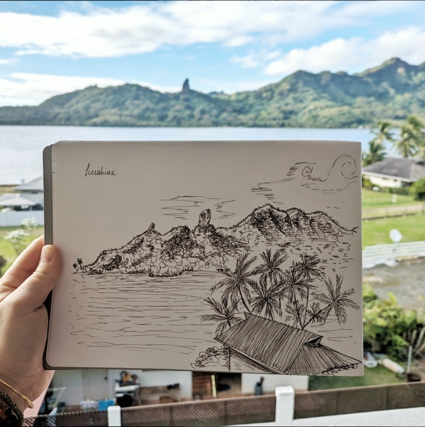 Huahine : baie de Maroe