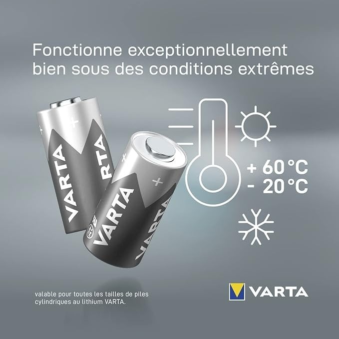 VARTA CR123A (3V) – La Pile Premium Longue Durée & Haute Fiabilité pour Serrure OneKee (Lot de 2)