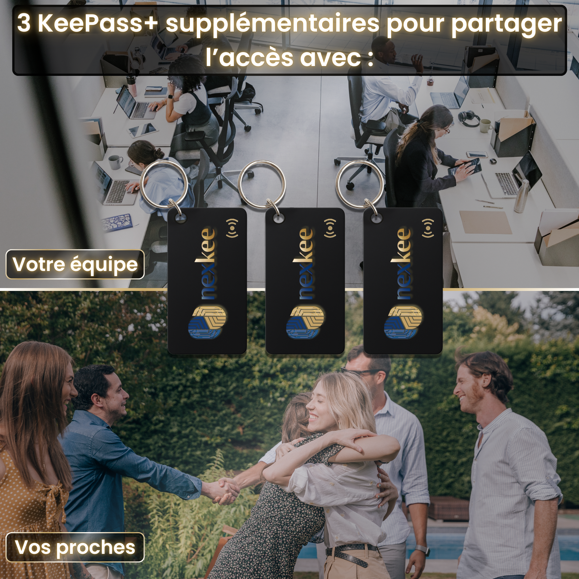KeePass+ : Lot de 3 Badges RFID
